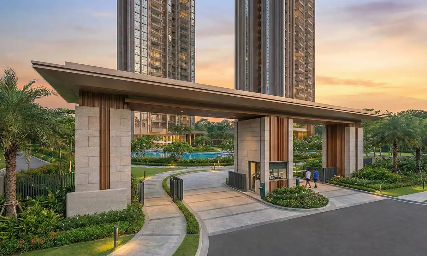 Adani The Marq vehicle-free landscaped courtyard IGBC Gold certified Dwarka Expressway
