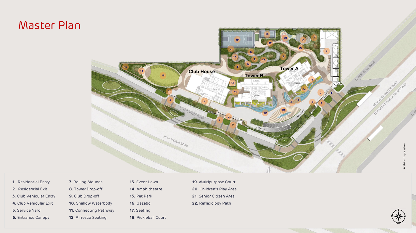 Adani The Marq 4BHK high-rise apartment panoramic city view Sector 102A Gurgaon