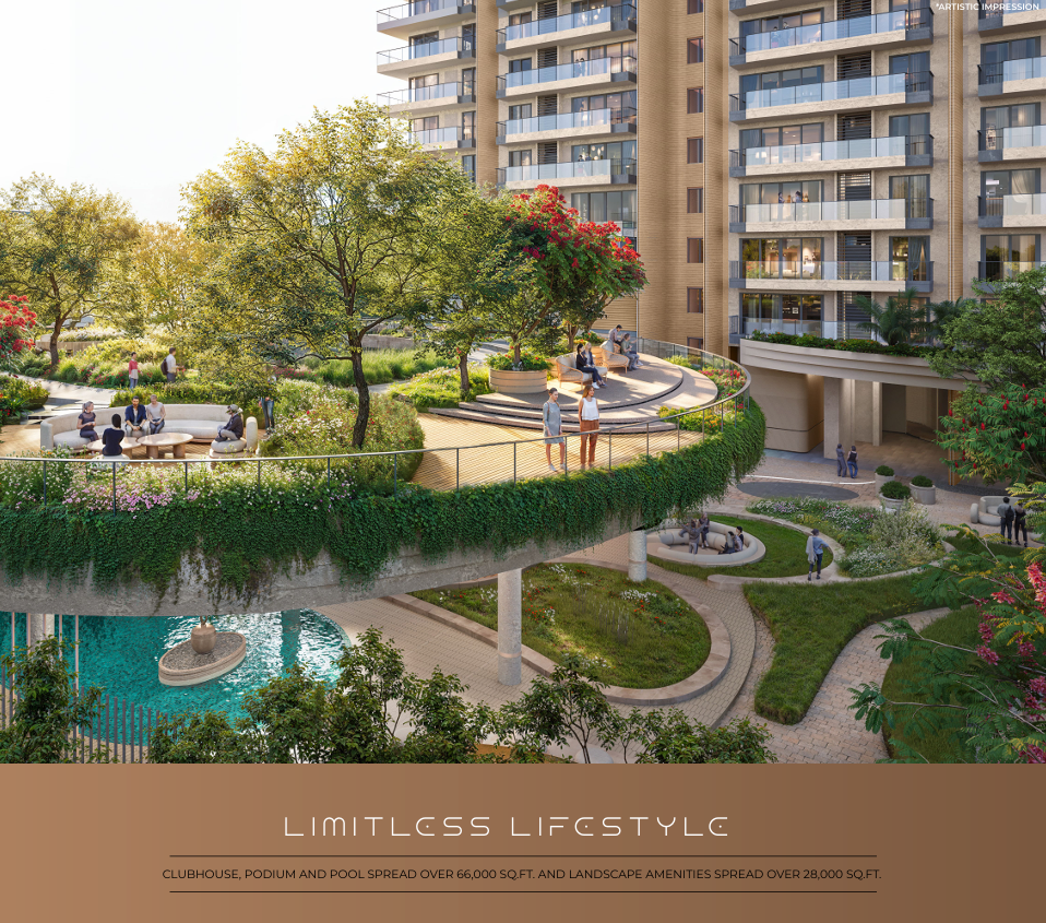 Elaira Residences landscaped podium and green spaces Sector 80 Gurugram