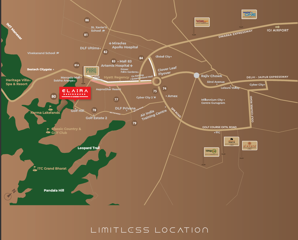 Elaira Residences swimming pool and pool deck near golf course Sector 80 Gurugram