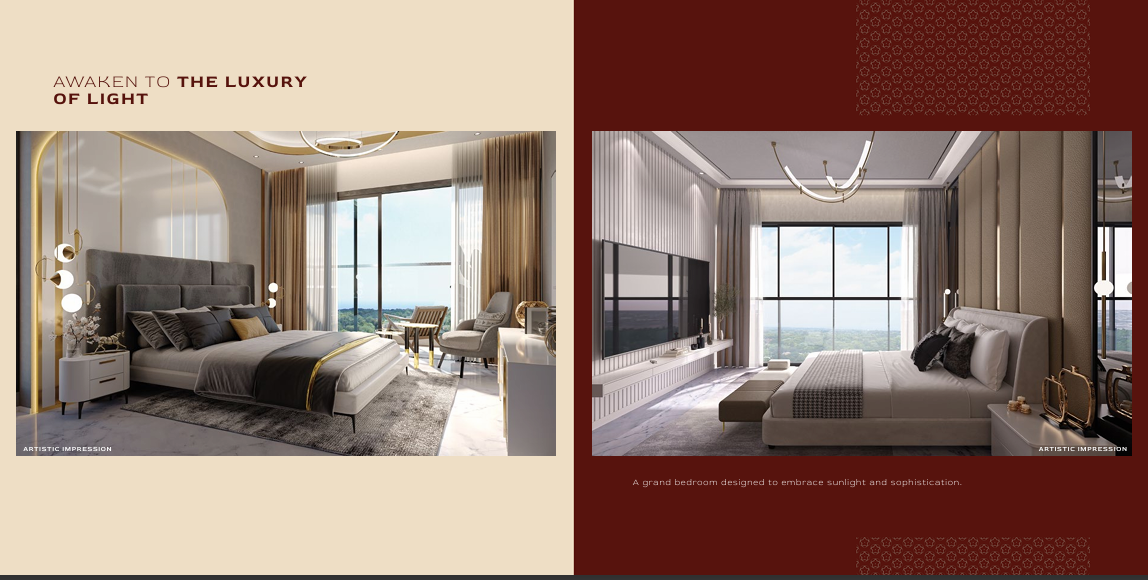 Signature Global Sarvam 4BHK living room with imported marble flooring Gurugram