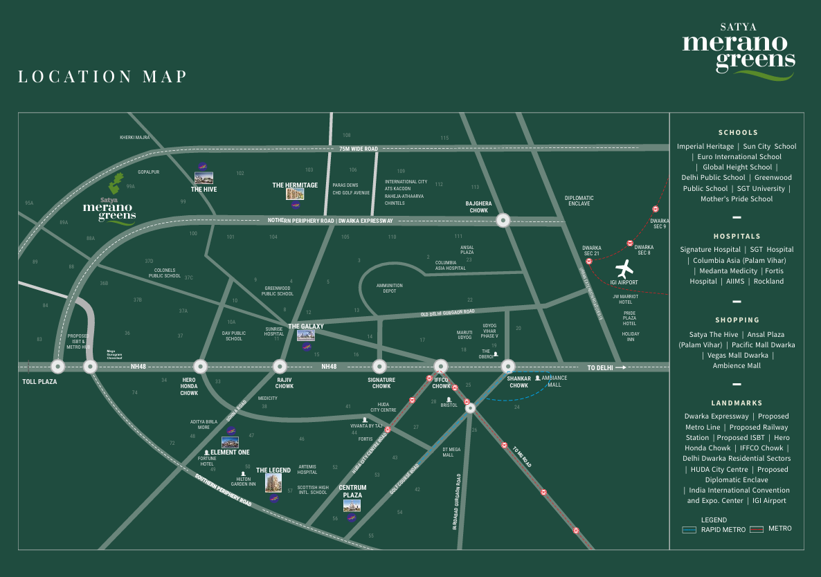 Satya Merano Greens low-density community near Sultanpur Bird Sanctuary Gurgaon