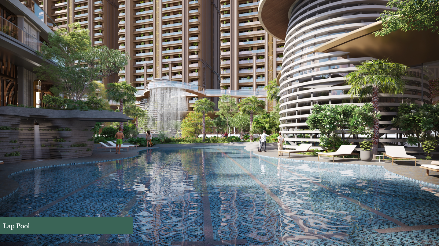 Westin Residences Gurugram reflecting pool koi pond biophilic design 95 percent green