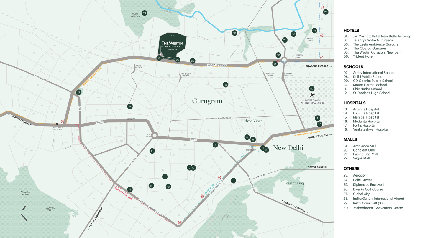 Westin Residences Gurugram 4BHK branded apartment with concierge services Sector 103