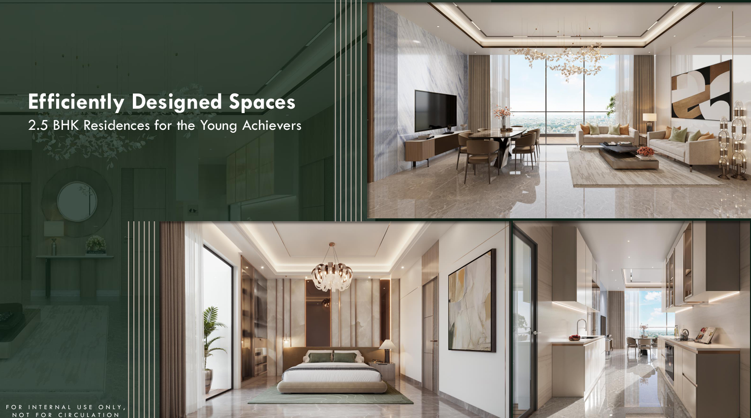 Smart World Nature's Court modern 2.5BHK living interior with marble flooring GIC Gurgaon